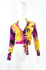 Vintage Gianni Versace Tropical Flower Crop Top mannequin front @ Recess LA