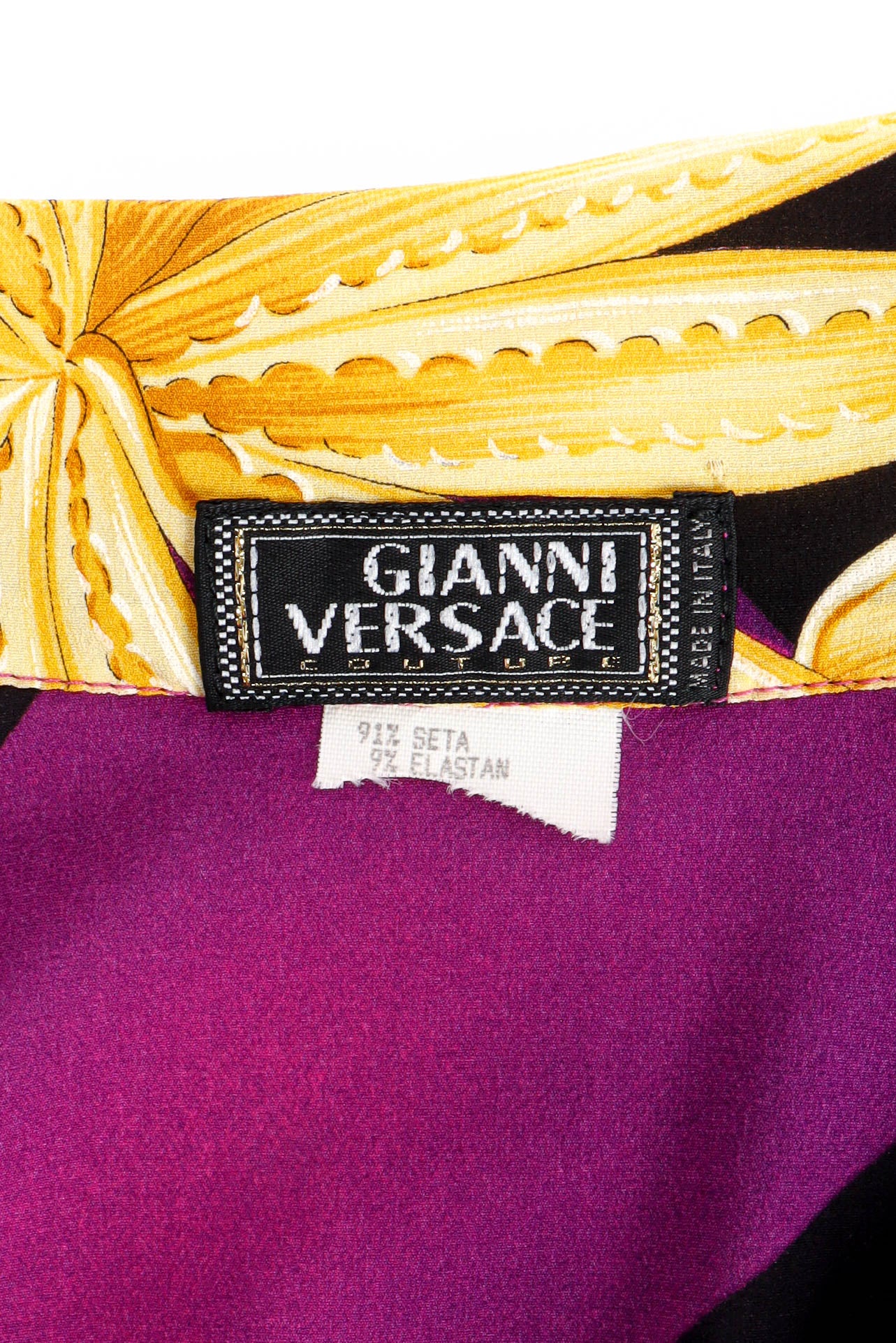 Vintage Gianni Versace Tropical Flower Crop Top tag @ Recess LA