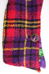 Vintage Gianni Versace 1991 A/W Rainbow Tartan Plaid Jacket sleeve detail @ Recess LA