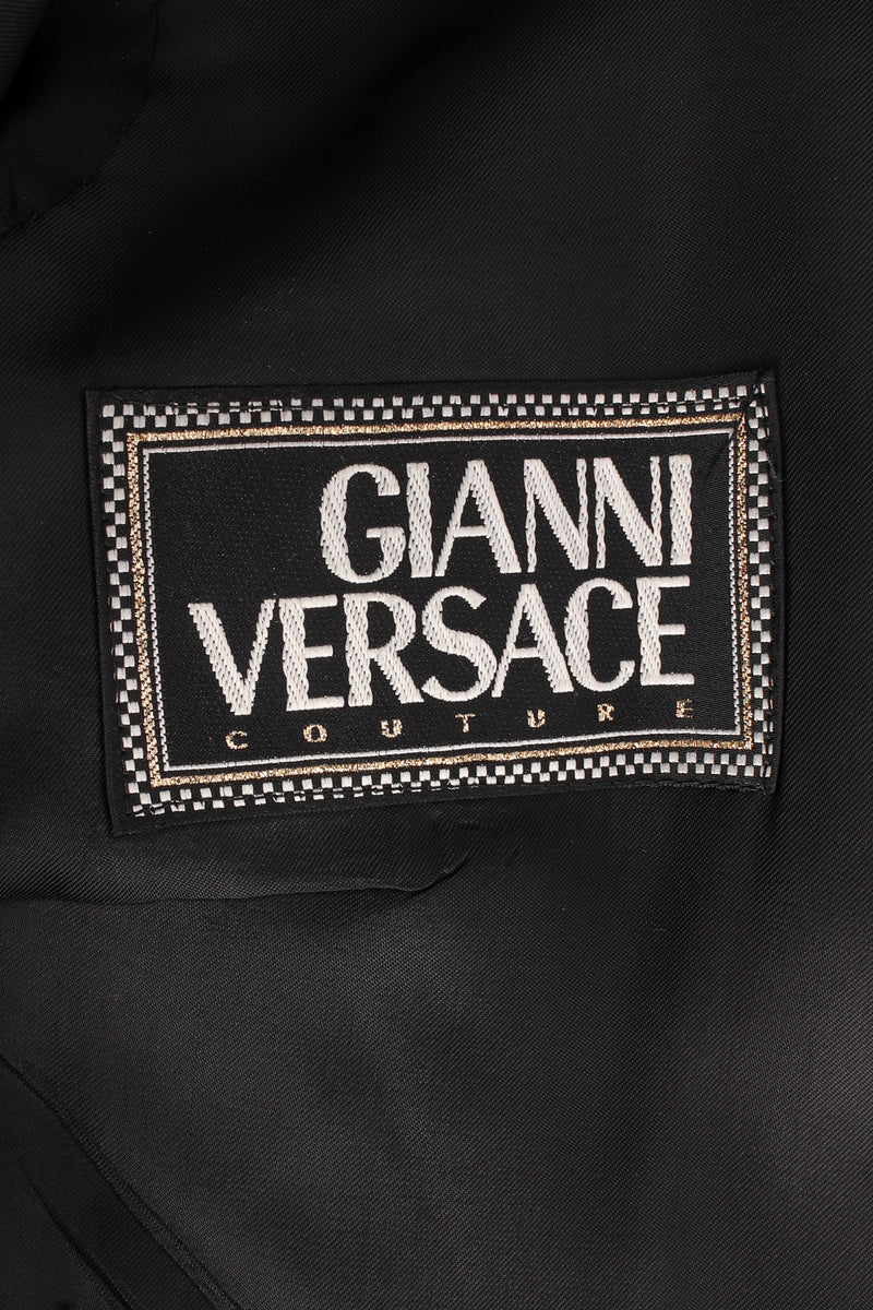 Vintage Gianni Versace 1991 A/W Rainbow Tartan Plaid Jacket tag @ Recess LA