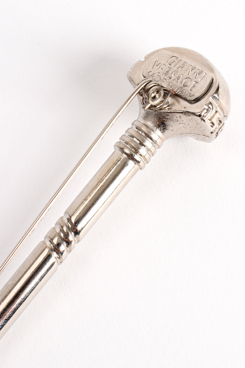 Vintage Gianni Versace Large Silver Screw Pin Brooch – Recess