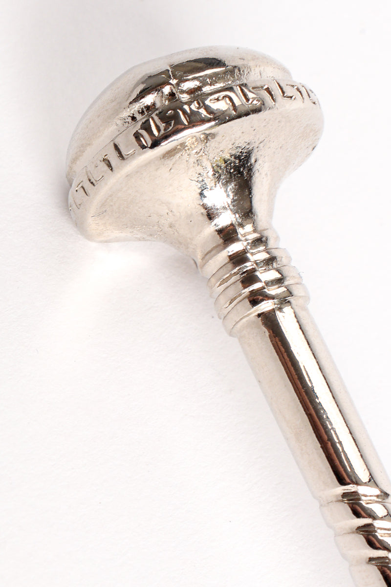 Vintage Gianni Versace Medium Silver Screw Pin Brooch detail at Recess Los Angeles