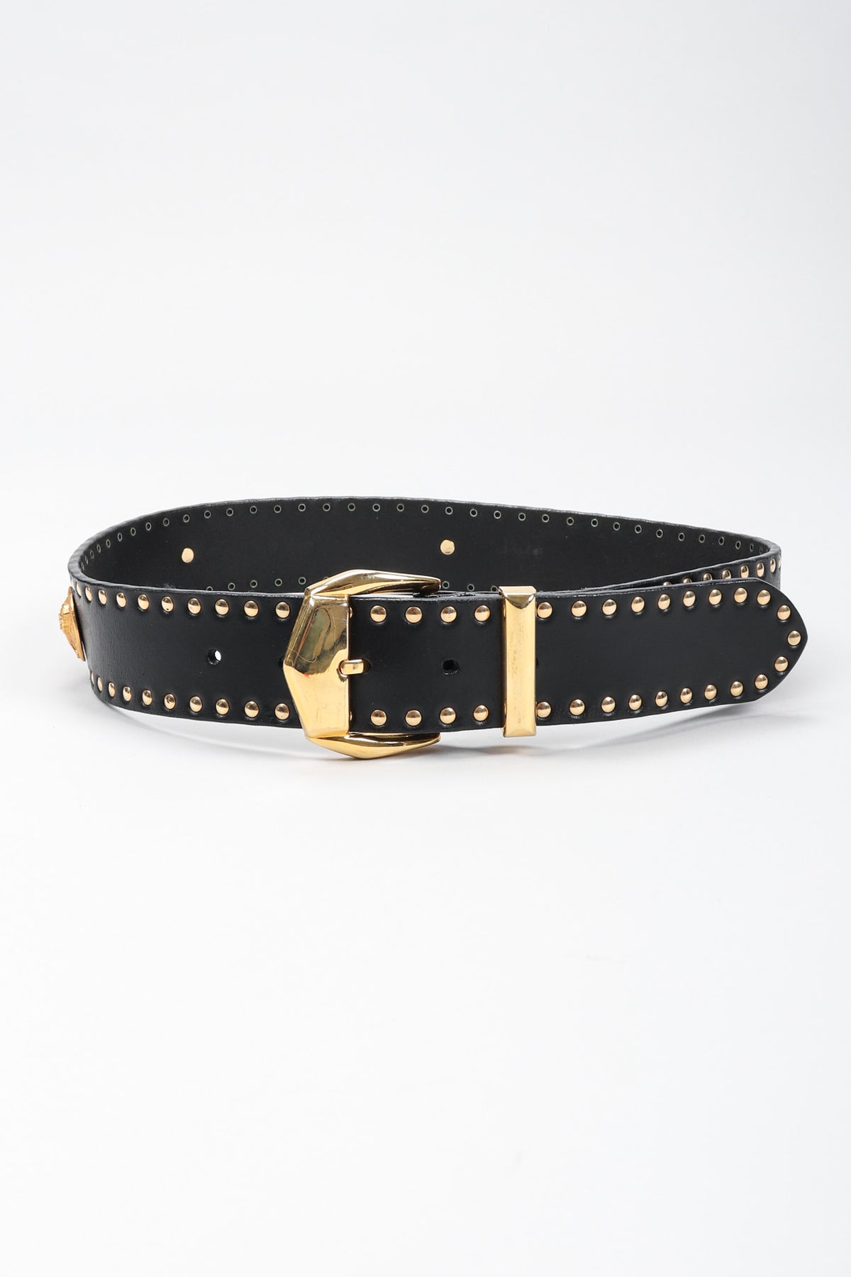 Vintage Versus Versace Jaguar Studded Leather Belt – Recess