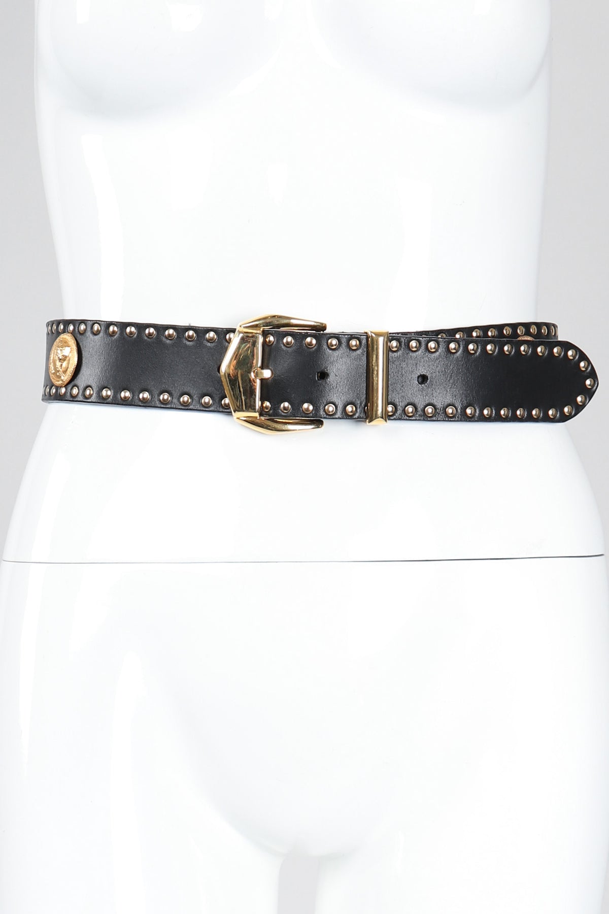 Versace ゴールドレザー ベルト ヴェルサーチェ ロゴ レザー ベルト 1.5 cm | VERSACE JP