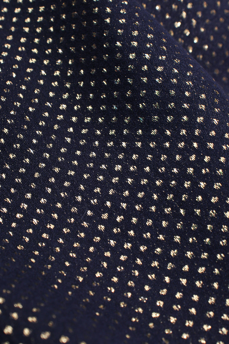 Vintage Vicky Tiel One Shoulder Metallic Dot Sheath Gown fabric detail at Recess LA