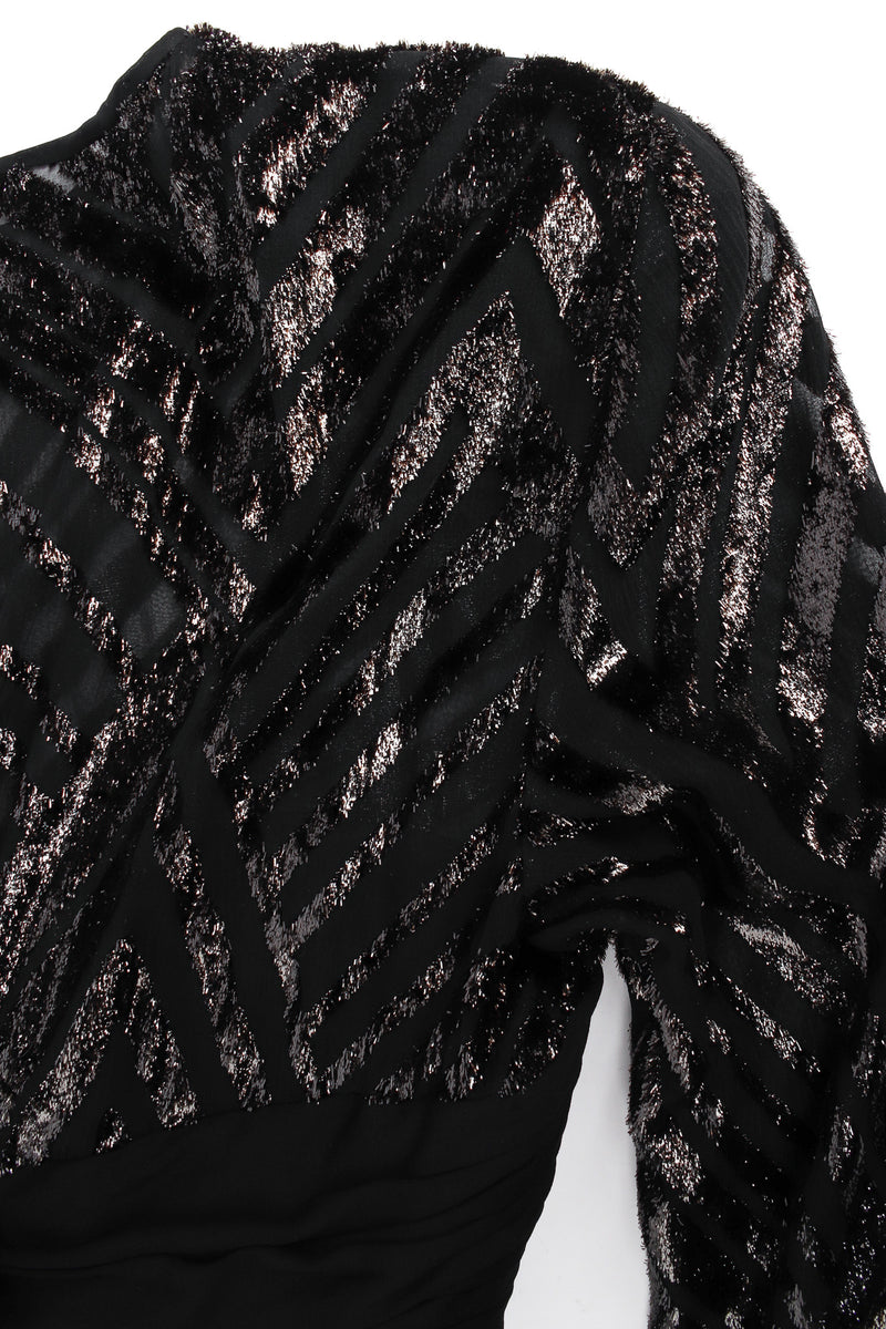 Vintage Vicky Tiel Tinsel Chevron Stripe Silk Dress tinsel chevron print @ Recess LA