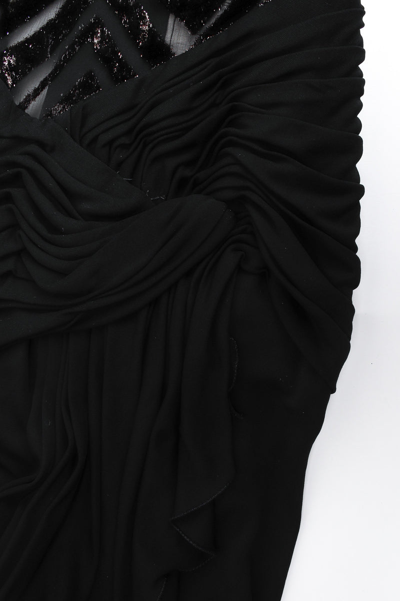 Vintage Vicky Tiel Tinsel Chevron Stripe Silk Dress waist gatehring  @ Recess LA