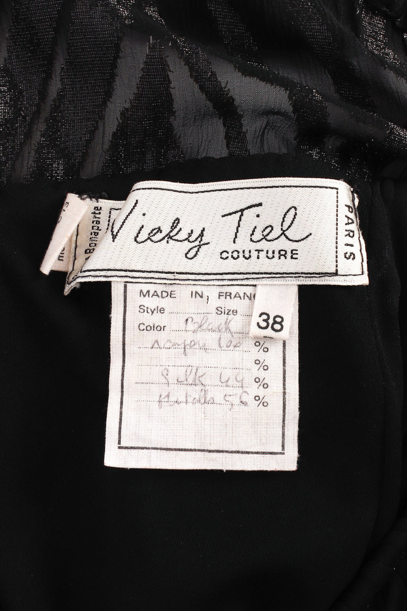 Vintage Vicky Tiel Tinsel Chevron Stripe Silk Dress tags @ Recess LA