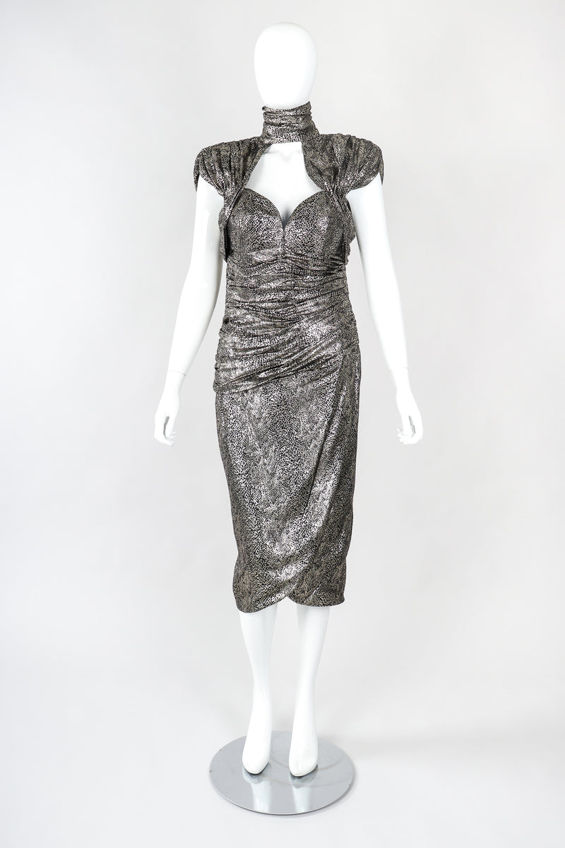 Vintage Vicky Tiel Metallic Gold Snake Lam Choker Sweetheart Cutout Dress Recess Vintage Vicky Tiel Metallic Gold Snake Lam Choker Sweetheart Cutout Dress Recess