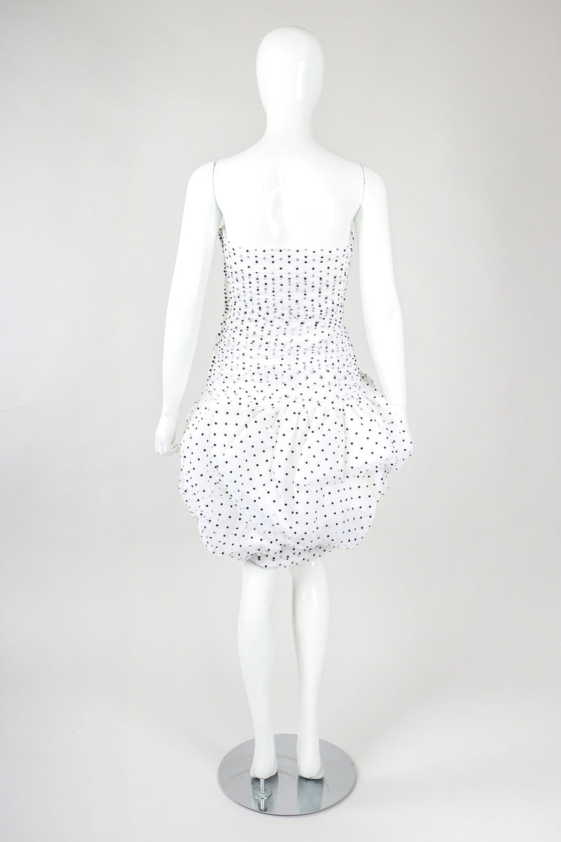 Recess Designer Consignment Vintage Vicky Tiel Sweetheart Dotted Bubble Hem Cocktail Dress Los Angeles Resale Recycled
