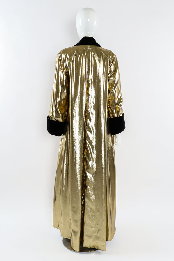 Vintage Victor Costa Lamé & Velvet Duster Overcoat mannequin back @ Recess LA