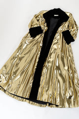 Vintage Victor Costa Lamé & Velvet Duster Overcoat front flat lay @ Recess LA