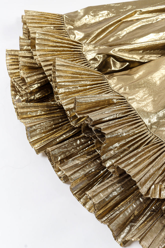 Vintage Victor Costa for Saks Ruffle Pleat Lamé Gown ruffle pleat hem @ Recess LA