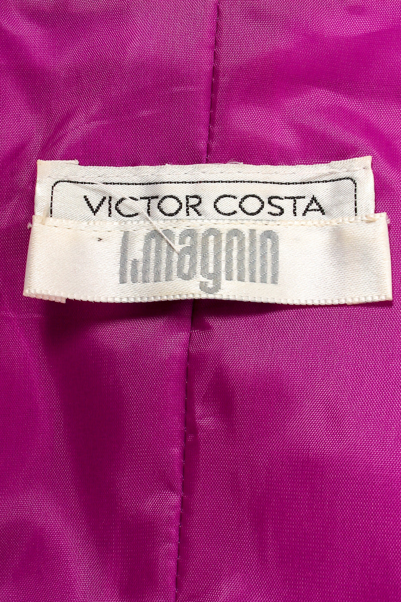 Vintage Victor Costa Rose Puff Strapless Cocktail Dress label at Recess Los Angeles