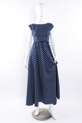 Vintage Victor Costa Polka Dotted Dress Set dress front mannequin @ Recess LA