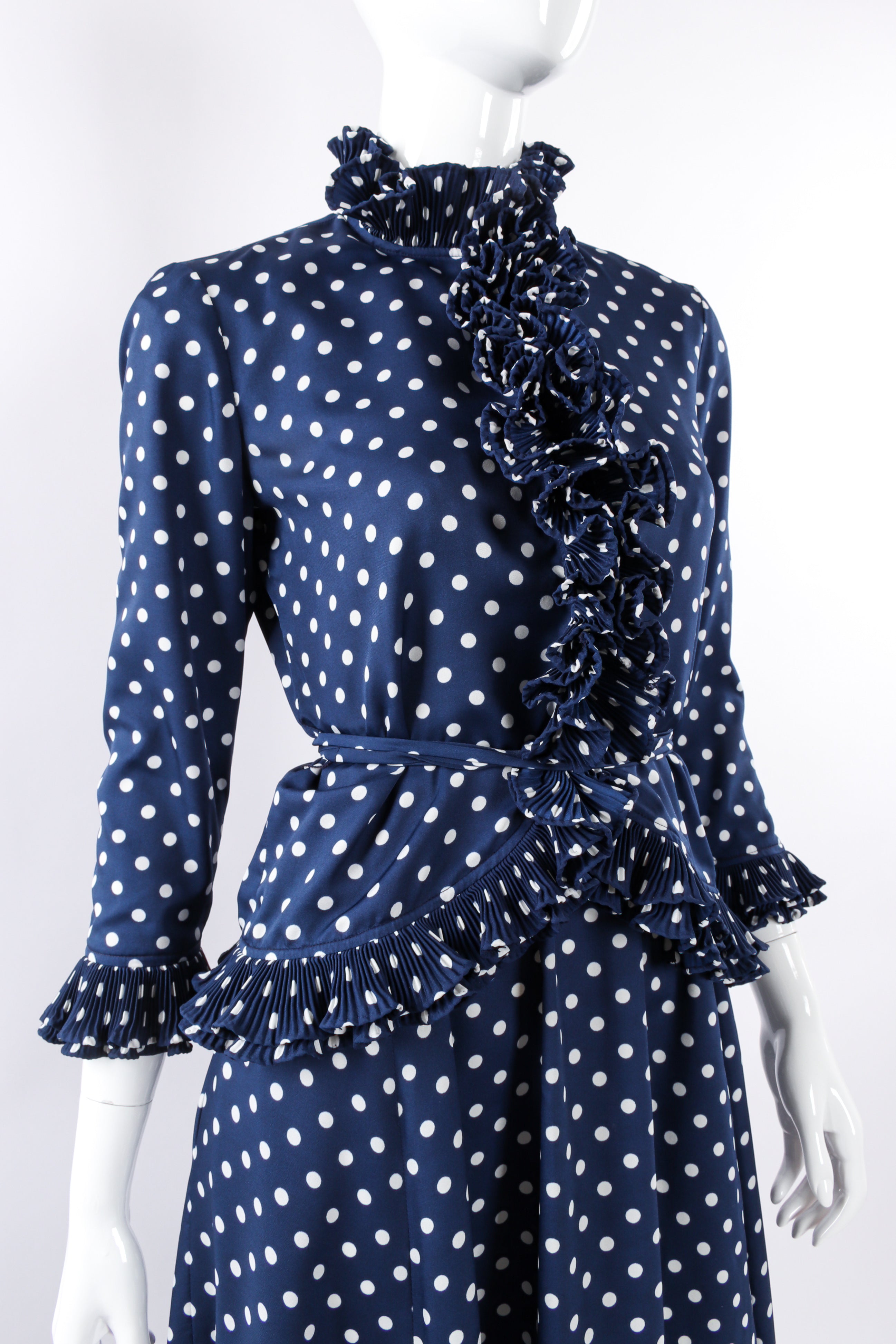 Vintage Victor Costa Polka Dotted Dress Set jacket close up @ Recess LA