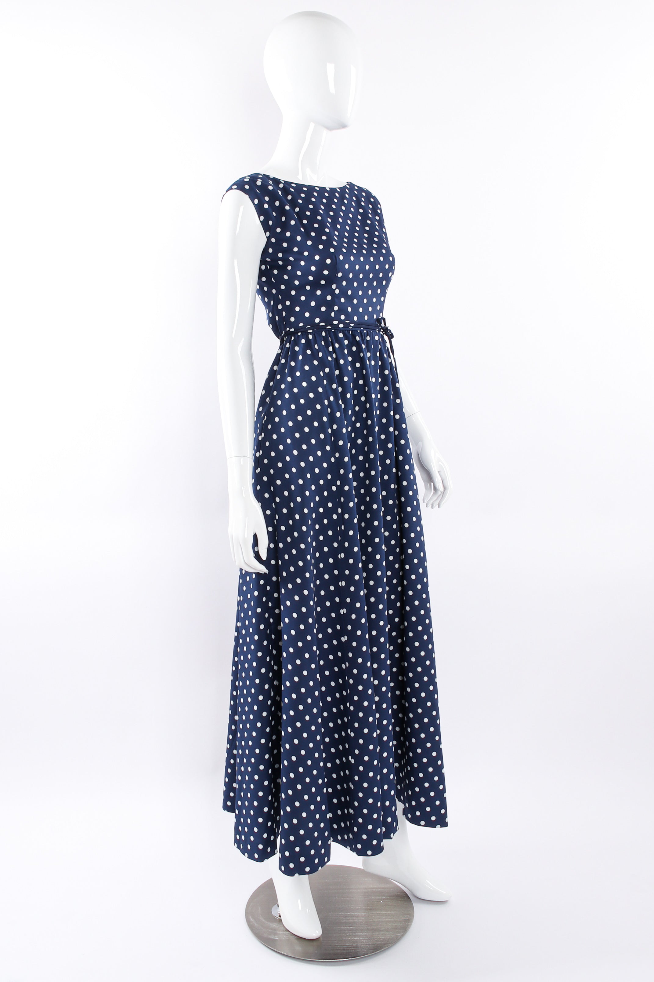 Vintage Victor Costa Polka Dotted Dress Set dress mannequin angle @ Recess LA