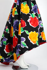 Vintage Victor Costa Floral Sateen Crossback Gown on Mannequin Hi Low Skirt at Recess Los Angeles