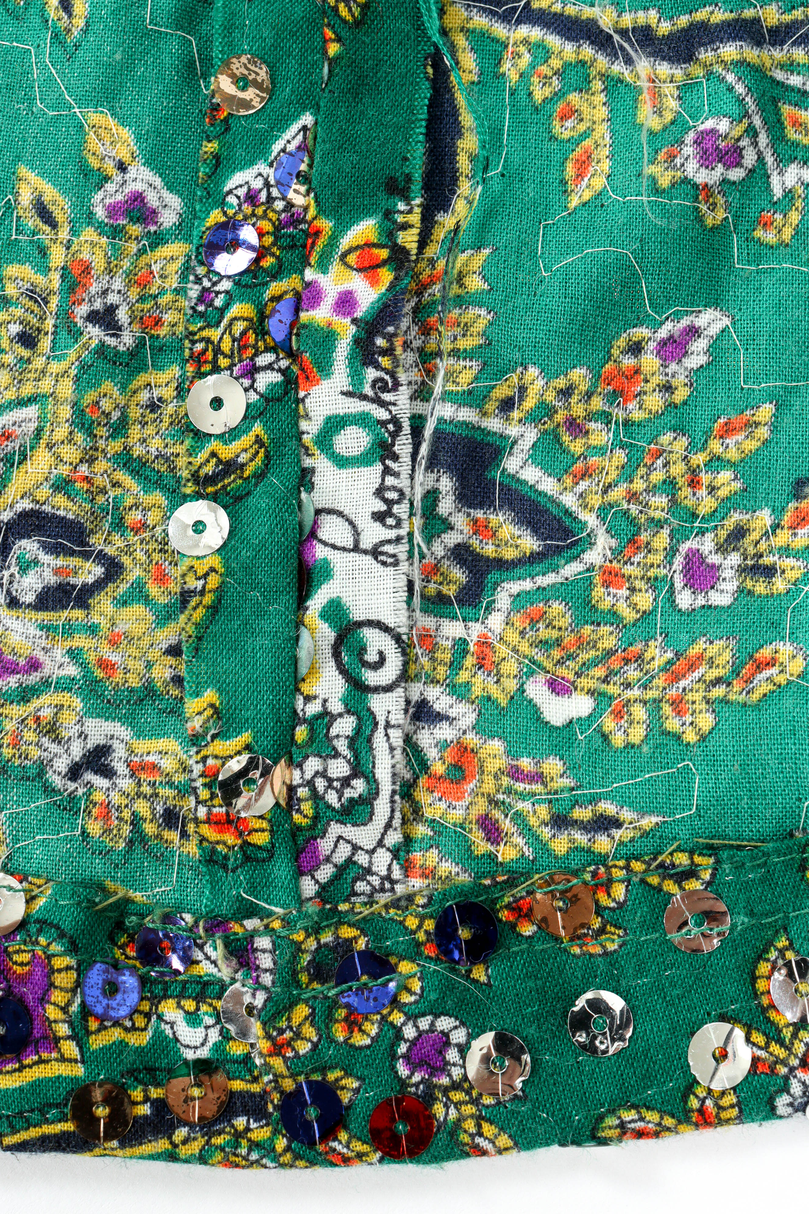 Vintage Victor Costa Floral Sequined Maxi Dress seam/signature @ Recess LA
