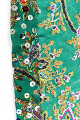 Vintage Victor Costa Floral Sequined Maxi Dress hemline detail  @ Recess LA