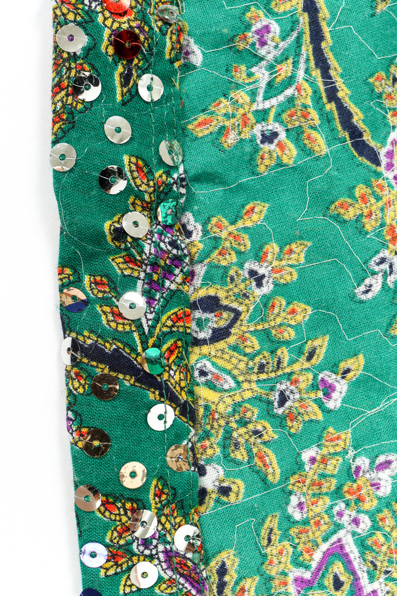 Vintage Victor Costa Floral Sequined Maxi Dress hemline detail  @ Recess LA