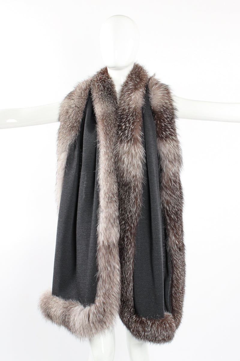 Vintage Victor Costa Tulip Dress & Fur Wrap Set on Mannequin shawl at Recess LA