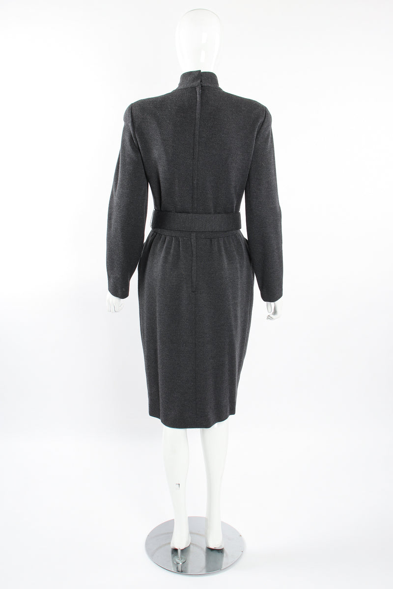 Vintage Victor Costa Tulip Dress & Fur Wrap Set on Mannequin back belt at Recess LA