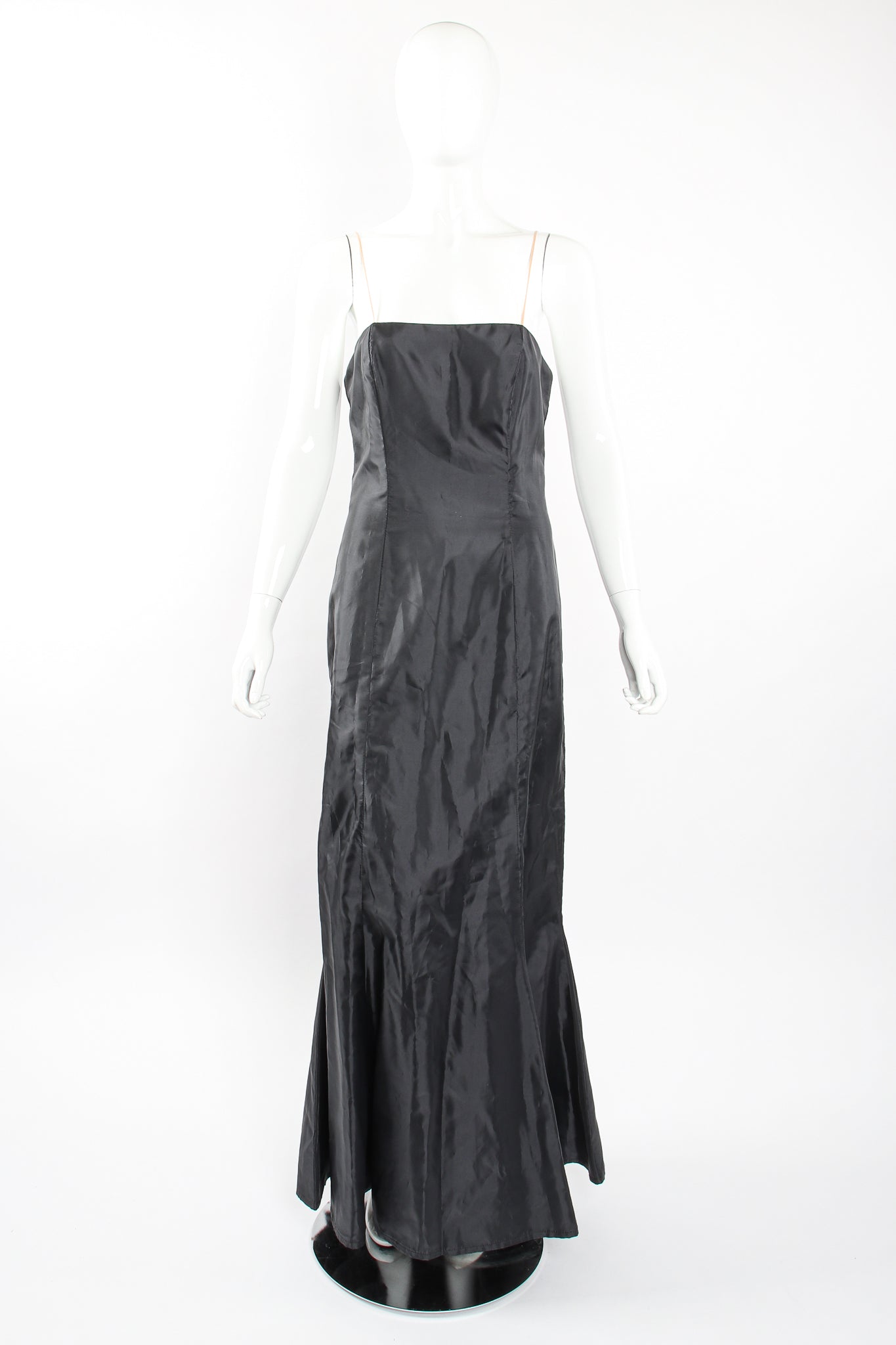 Vintage Victor Costa Sheer Brocade Layered Mermaid Gown slip front on Mannequin at Recess Los Angeles