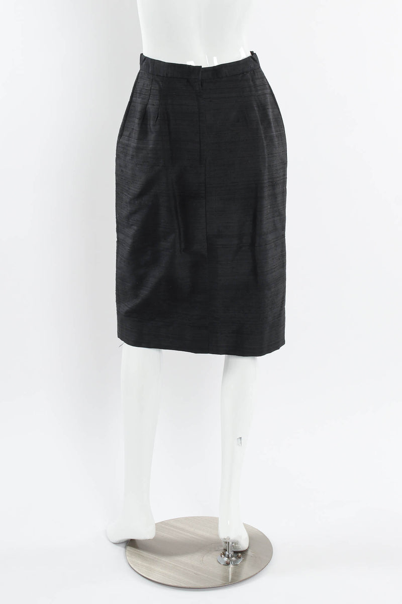 Vintage Victor Costa Rhinestone Floral Silk Jacket & Skirt Set mannequin back skirt@ Recess LA