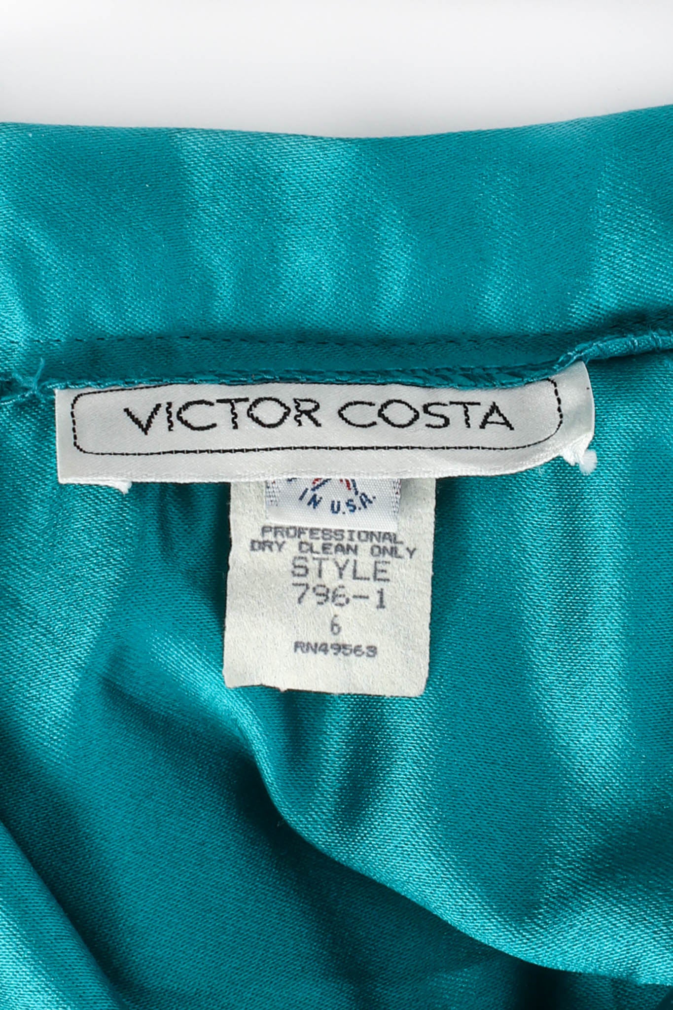 Vintage Victor Costa Satin Sheen Tulle Circle Skirt tag @ Recess Los Angeles