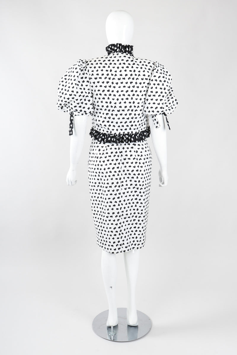 Recess Los Angeles Vintage Victor Costa Positive/Negative Splatter Dot Love Lemons Dress Set