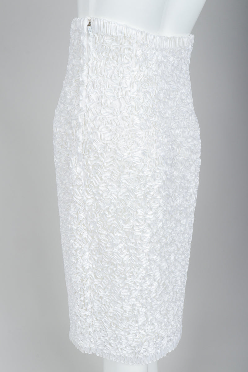 Victor Costa White Ribbon Lace Skirt Back Angle on Mannequin at Recess