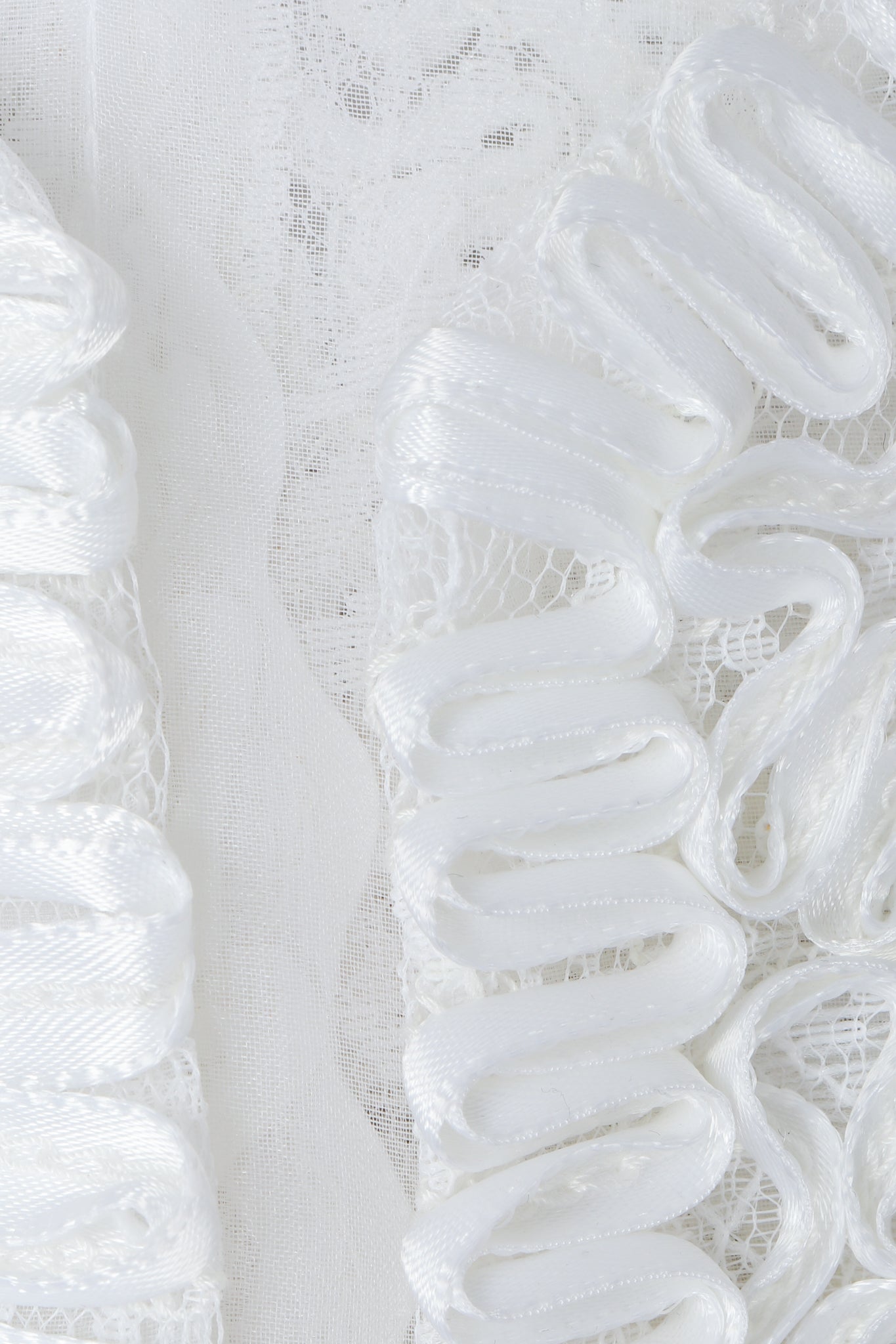 Victor Costa White Ribbon Lace Fabric Detail