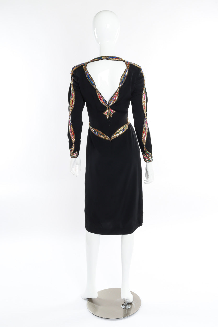 Victoria Royal sequin midi dress back side on mannequin @recessla