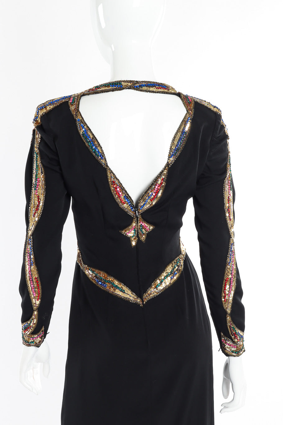 Victoria Royal sequin midi dress back side close-up on mannequin @recessla