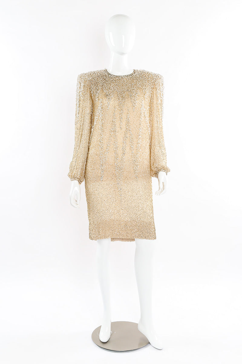 Vintage Victoria Royal Champagne Drip Beaded Shift Dress Recess Vintage Victoria Royal Champagne Drip Beaded Shift Dress Recess