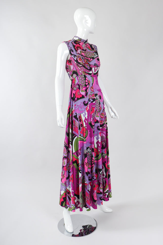 Recess Los Angeles Vintage Victoria Royal Psychedelic Pucci Inspired Wide Leg Jumpsuit