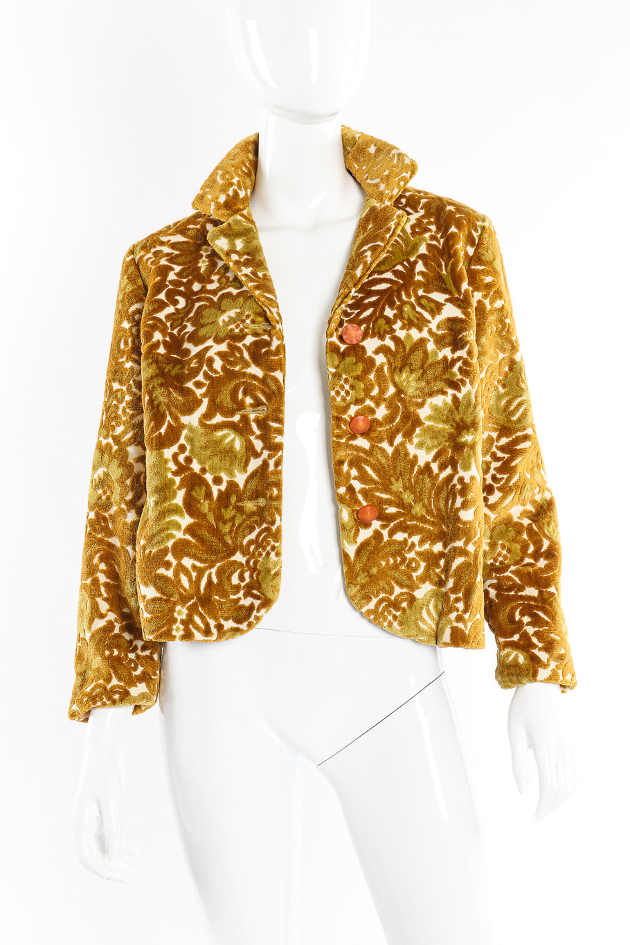 Vintage brocade pattern jacket mannequin front open @recessla