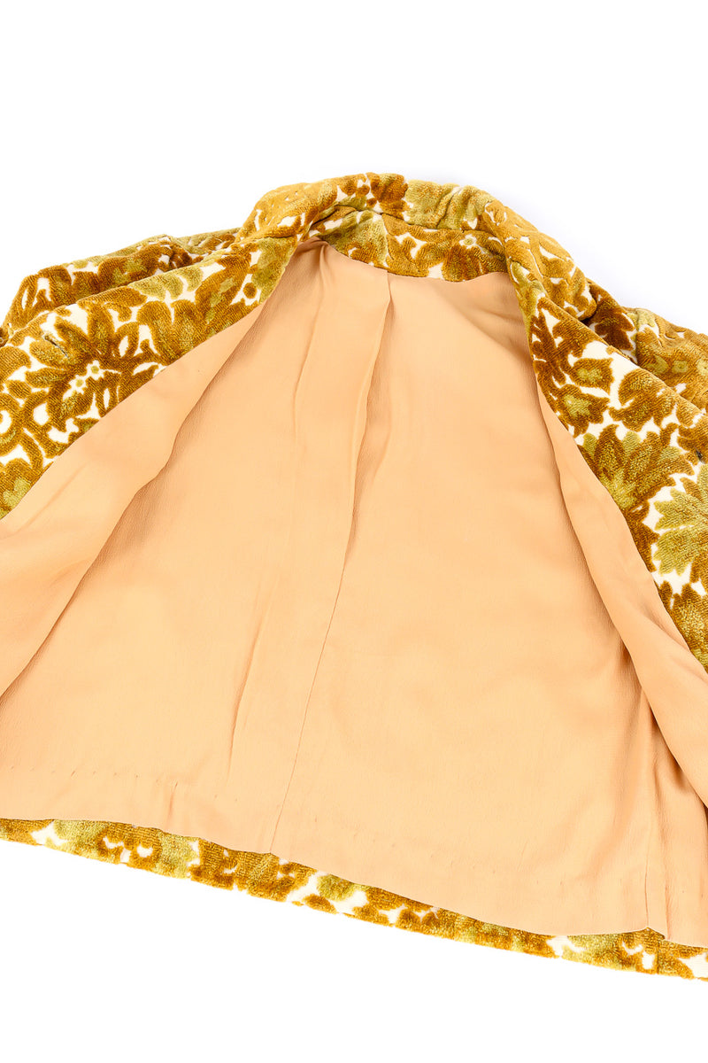 Vintage brocade pattern jacket flat lay jacket open  @recessla