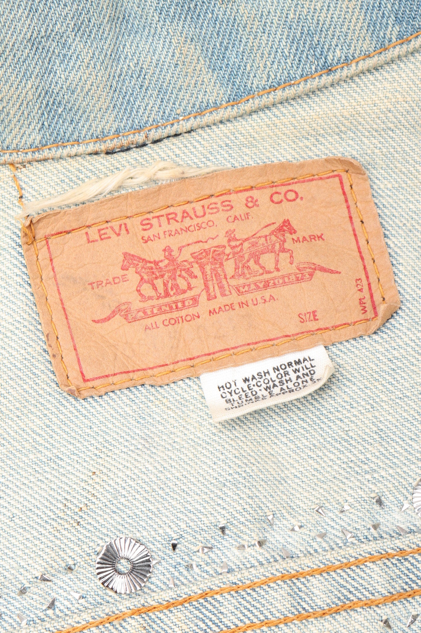 Recess Los Angeles Vintage Levi's Studded Crystal J-Star Denim Jacket