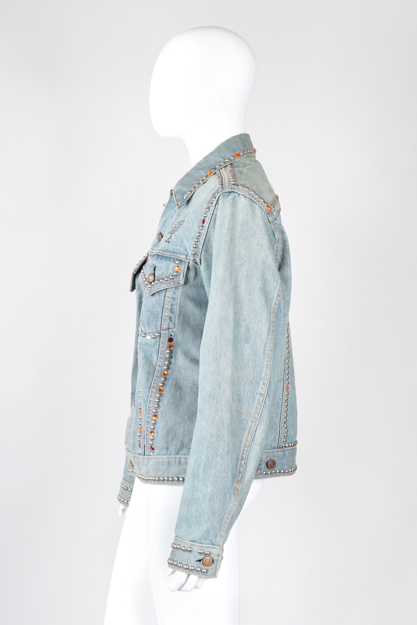 Recess Los Angeles Vintage Levi's Studded Crystal J-Star Denim Jacket