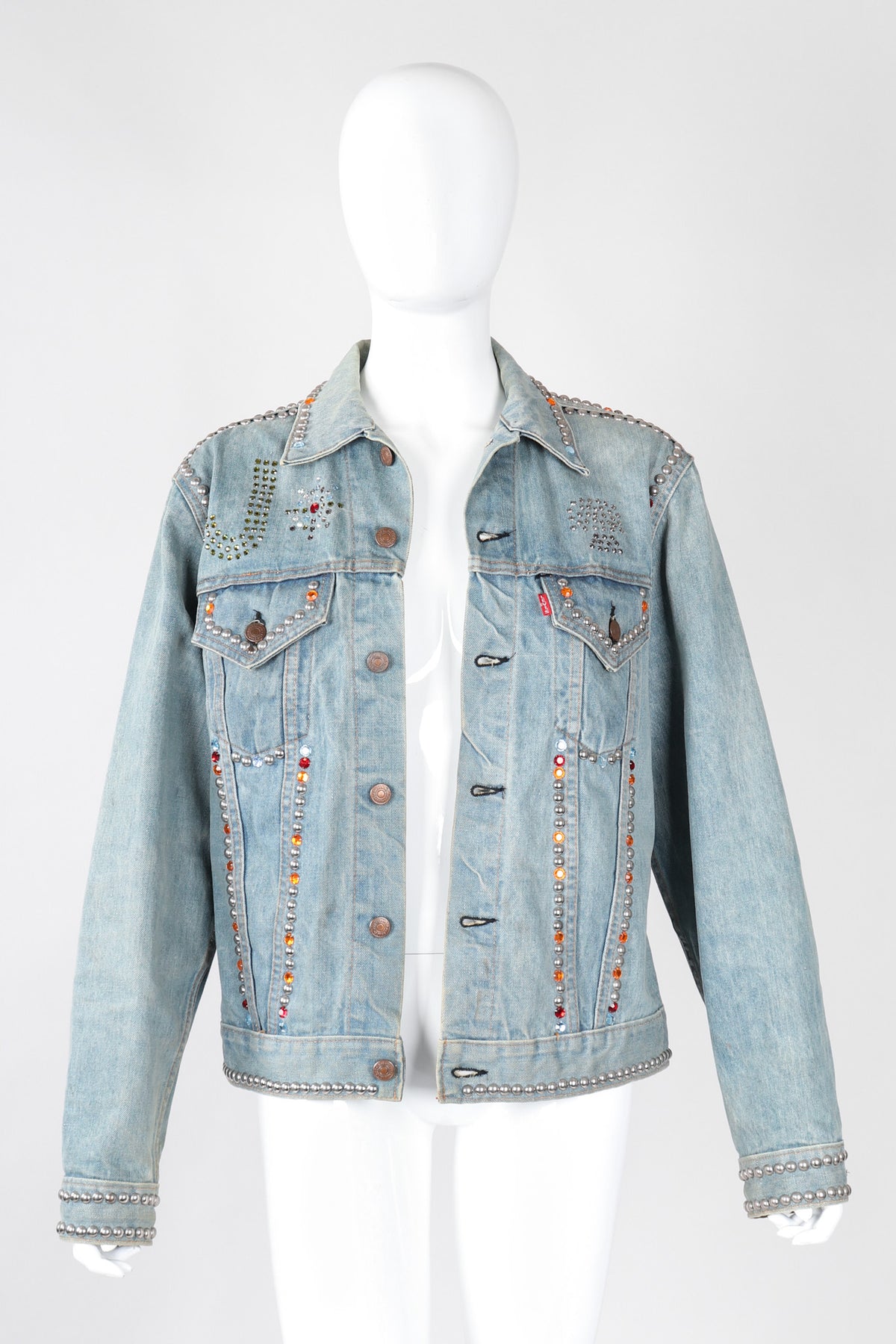 Levi's studded denim jacket cheap