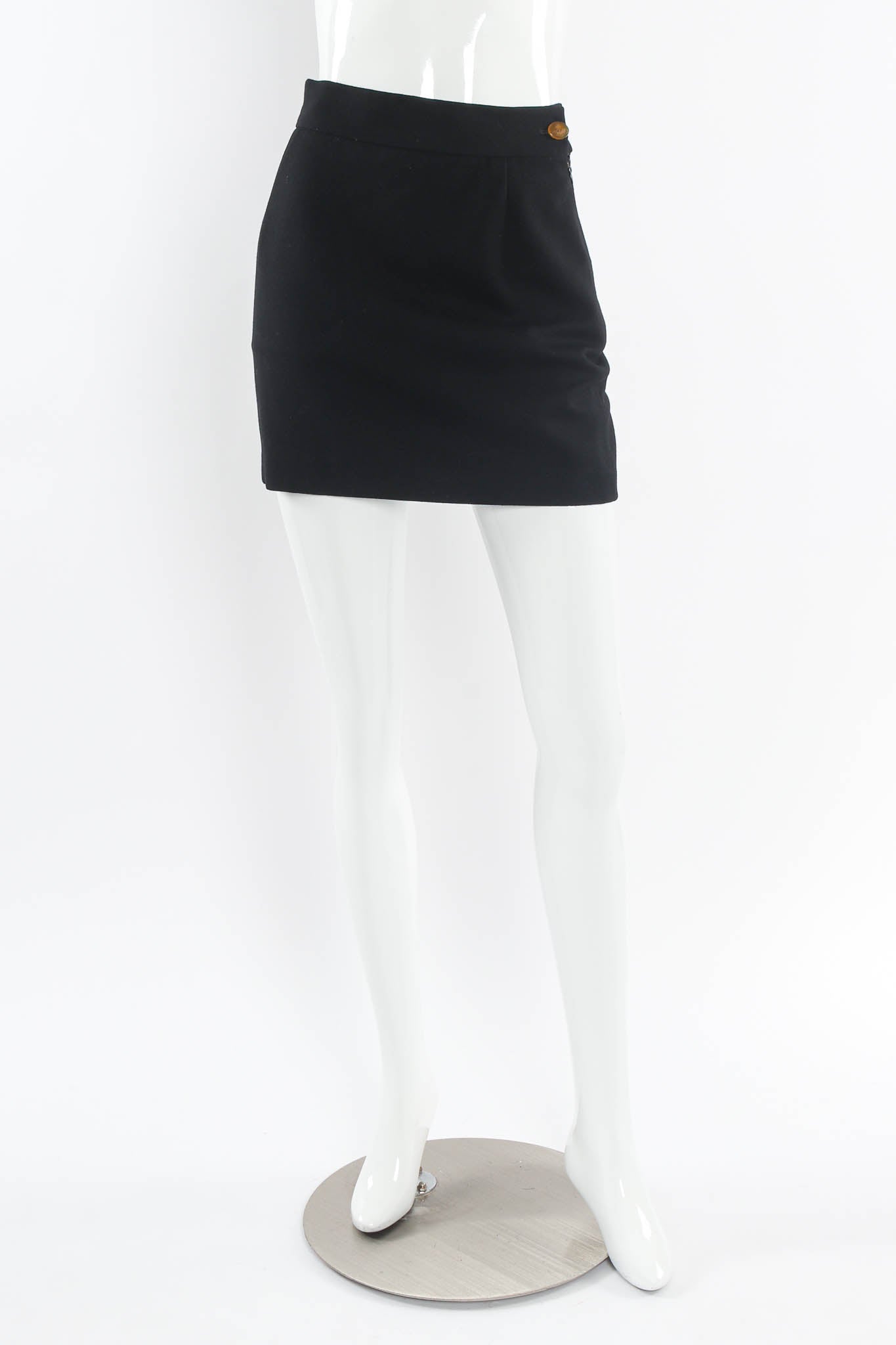 Vintage Vivienne Westwood Corset Top & Mini Skirt Set mannequin front skirt @ Recess LA