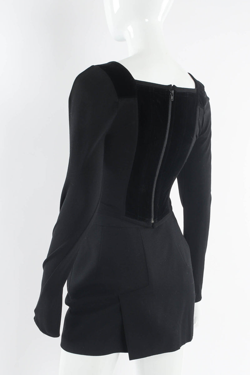Vintage Vivienne Westwood Corset Top & Mini Skirt Set mannequin back close @ Recess LA
