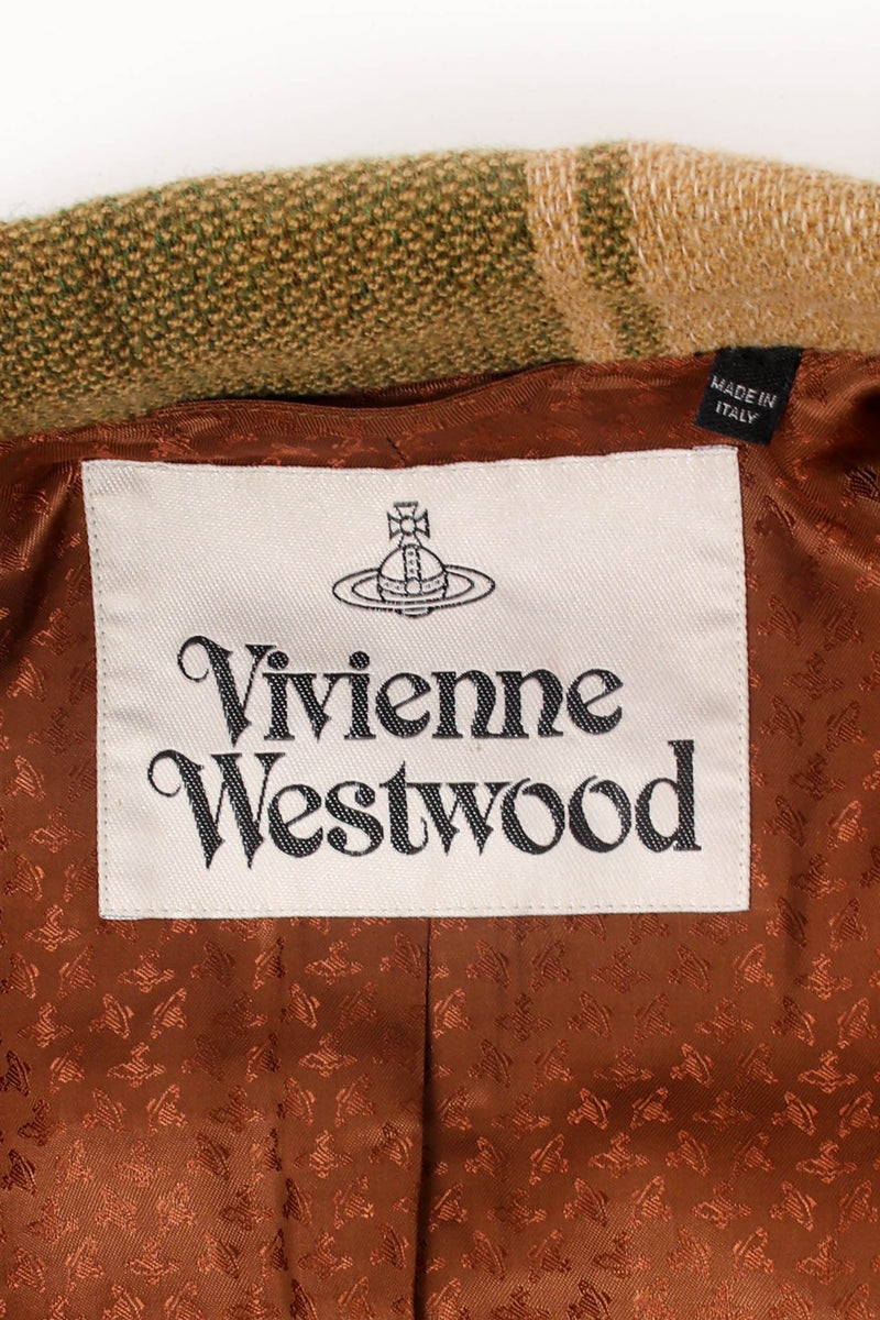 2016 A/W Vivienne Westwood Blanket Stripe Coat label at Recess Los Angeles
