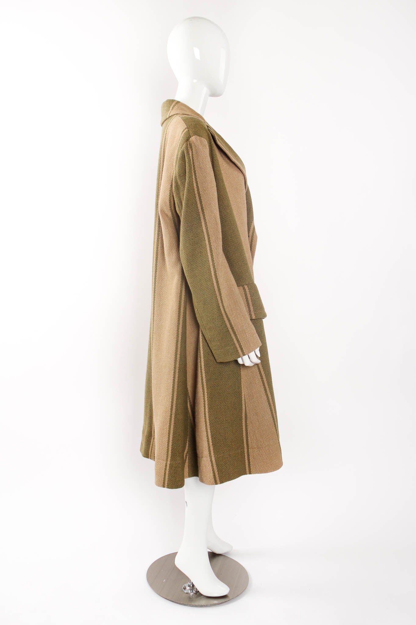 2016 A/W Vivienne Westwood Blanket Stripe Coat on mannequin side at Recess Los Angeles
