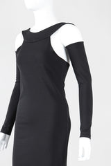 Recess Los Angeles Vintage Vivienne Westwood Anglomania Floating Sleeve Cold Shoulder Jersey Knit Halter Dress