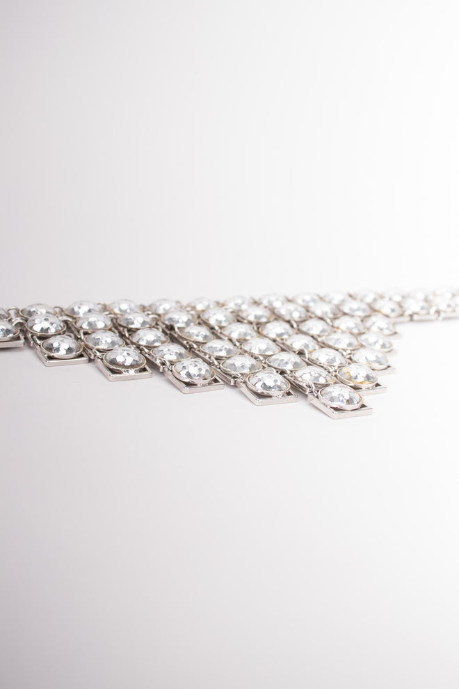 Vogue Jewelry Vintage Faceted Silver Stone Art Deco Step Choker