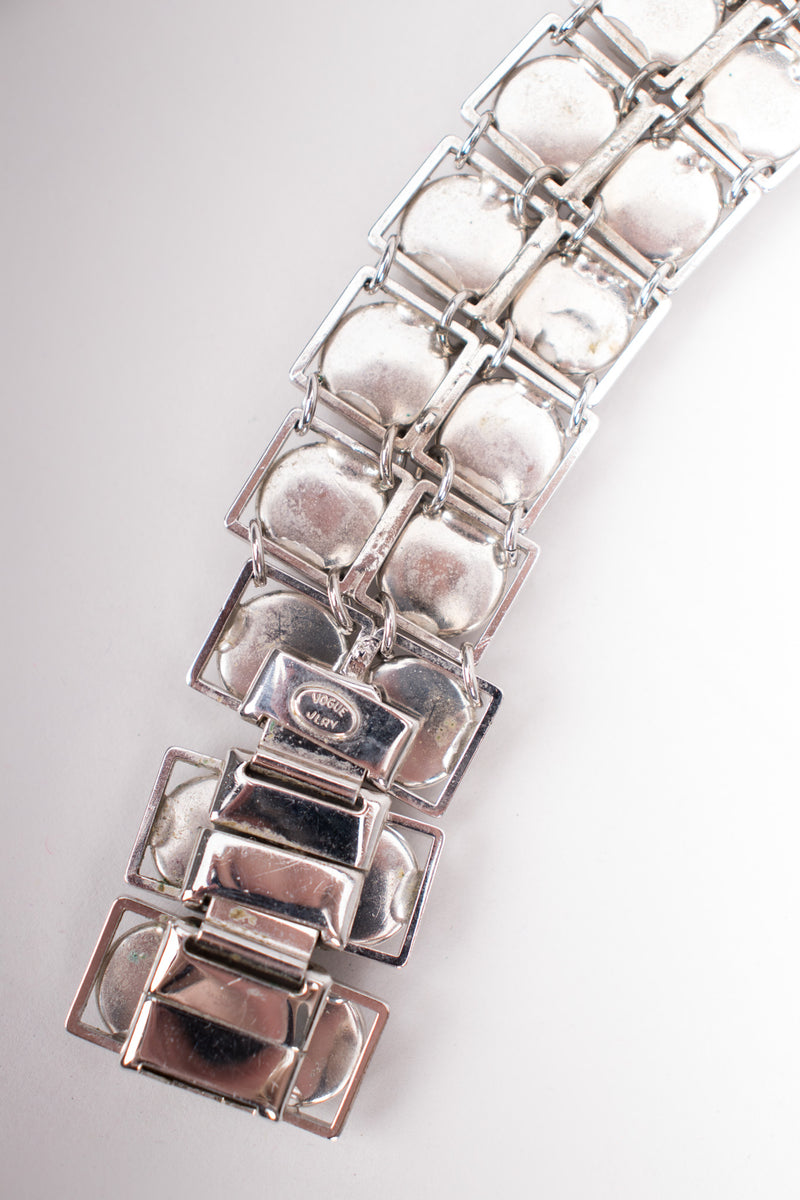 Vogue Jewelry Vintage Faceted Silver Stone Art Deco Step Choker
