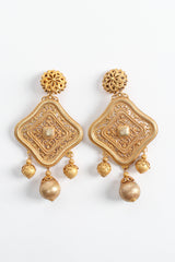 Vintage Lawrence Vrba Fleur Filigree Globe Earrings front side by side flat @ Recess LA